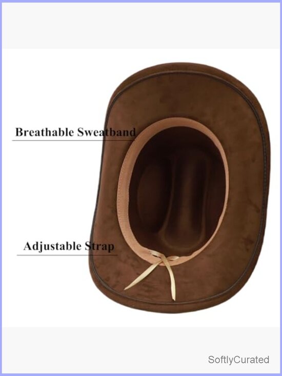 Classic Western Wide Brim Felt Cowboy Hat with Buckle